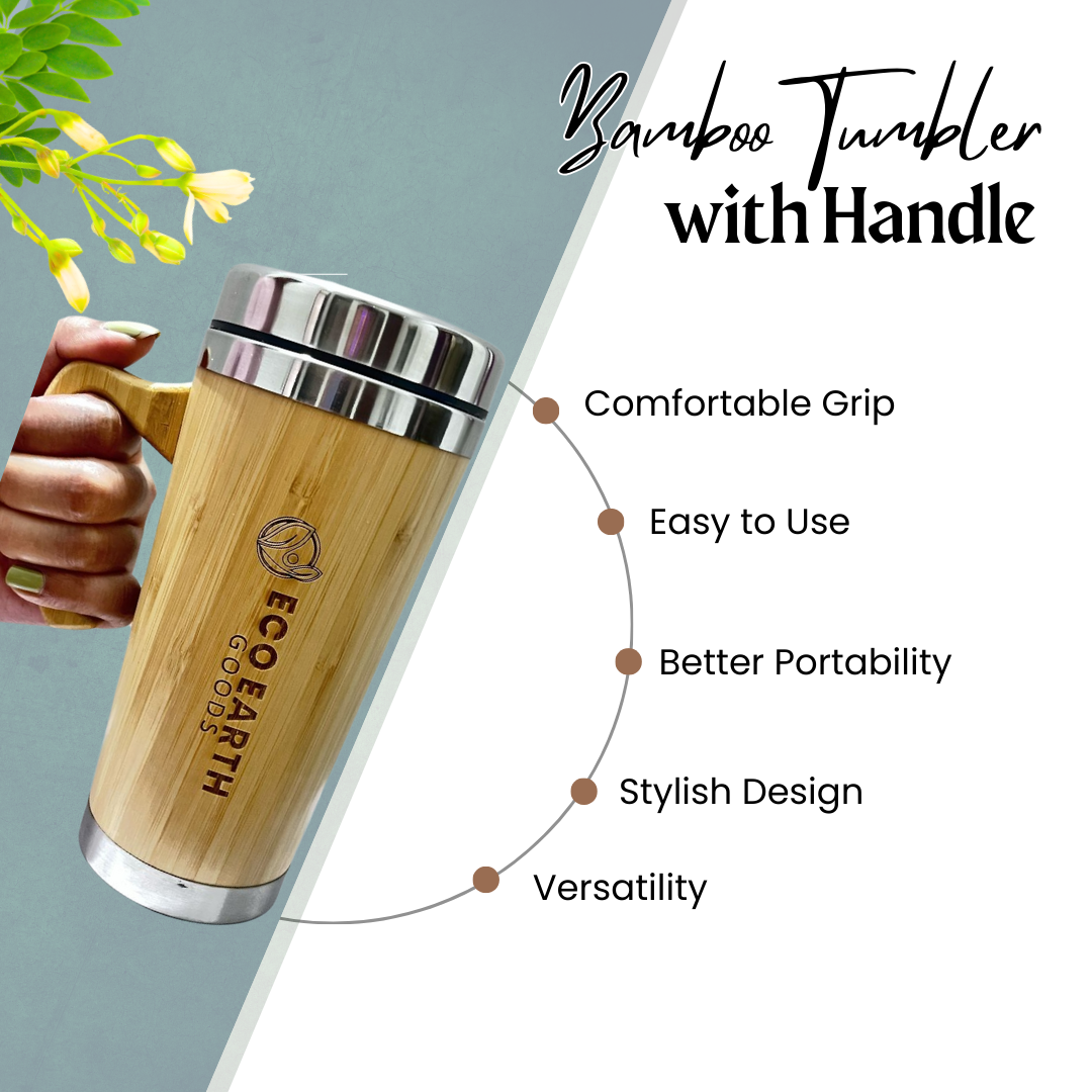BAMBOO TUMBLER WITH HANDLE