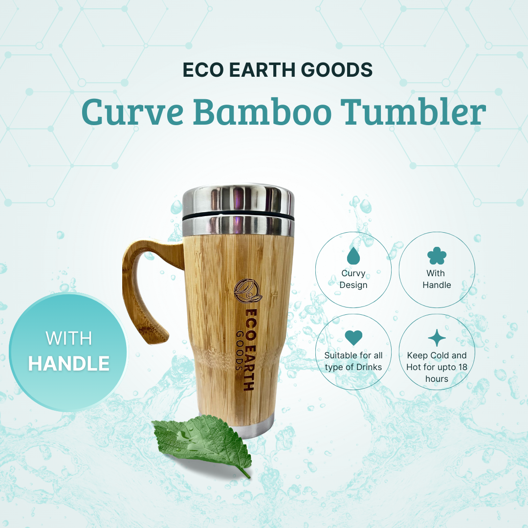 BAMBOO TUMBLER WITH HANDLE/CURVE