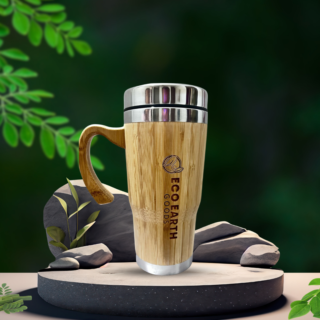 BAMBOO TUMBLER WITH HANDLE/CURVE